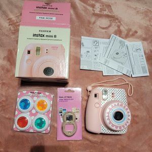 Fujifilm Instax Mini 8 Pink Instant Camera + Box + Lenses - Tested Works